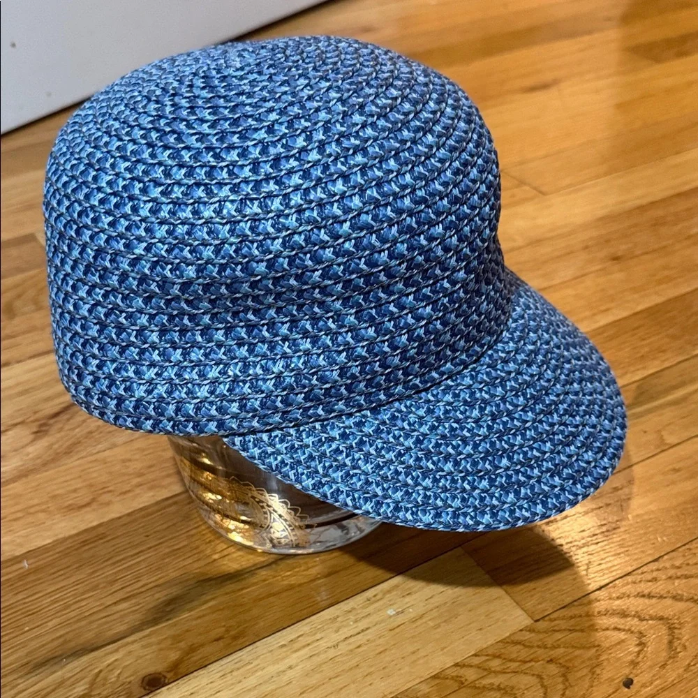 Eric Javits Mondo Woven Cap in cornflower blue spf50 m/l - Picture 2 of 6